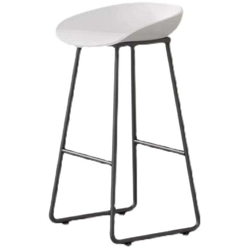 Modern Backrest Counter Stool Iron Kitchen Bar Stool with Acrylic Seat