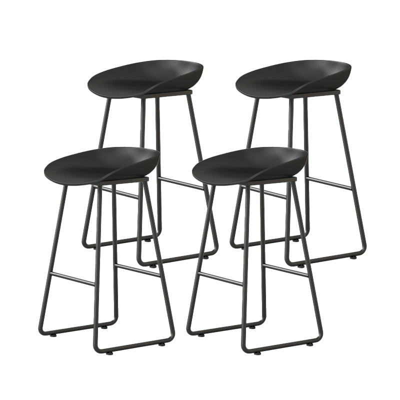 Modern Backrest Counter Stool Iron Kitchen Bar Stool with Acrylic Seat