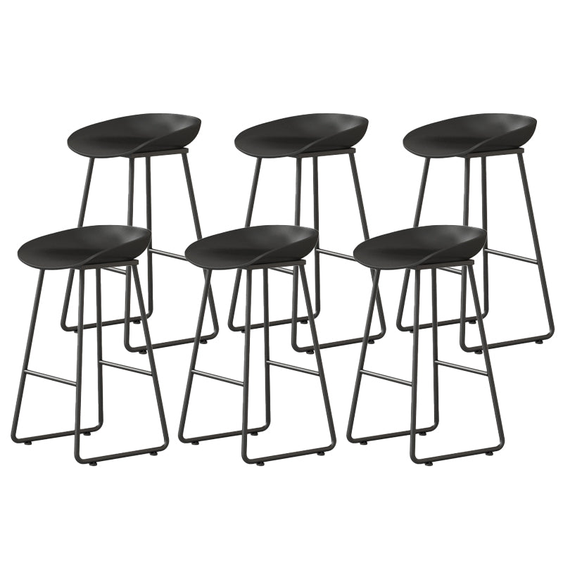 Modern Backrest Counter Stool Iron Kitchen Bar Stool with Acrylic Seat