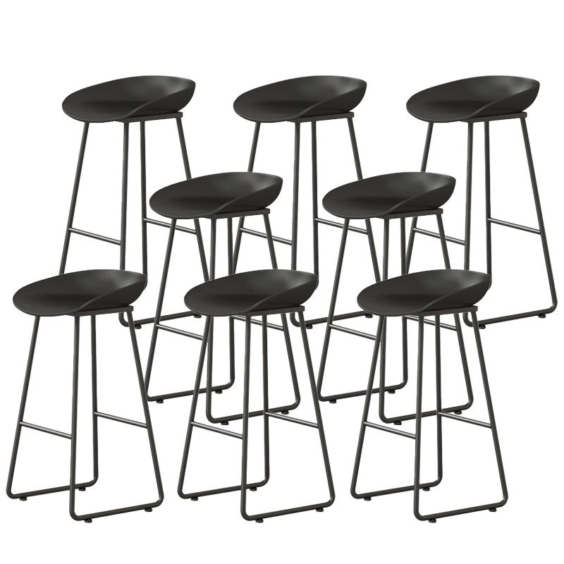 Modern Backrest Counter Stool Iron Kitchen Bar Stool with Acrylic Seat