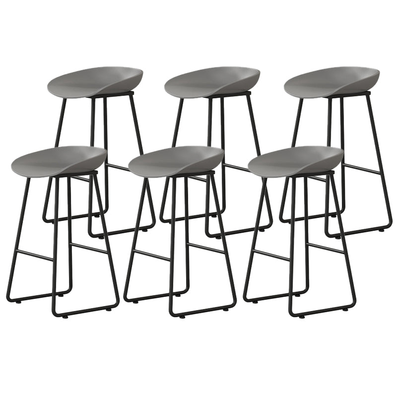 Modern Backrest Counter Stool Iron Kitchen Bar Stool with Acrylic Seat