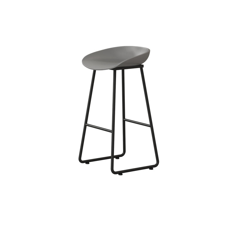 Modern Backrest Counter Stool Iron Kitchen Bar Stool with Acrylic Seat