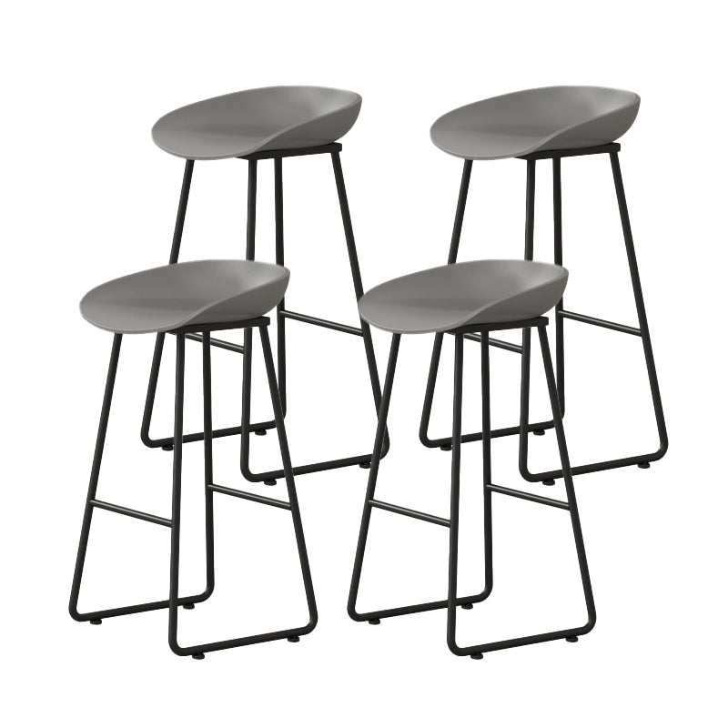 Modern Backrest Counter Stool Iron Kitchen Bar Stool with Acrylic Seat
