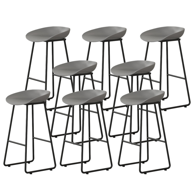 Modern Backrest Counter Stool Iron Kitchen Bar Stool with Acrylic Seat
