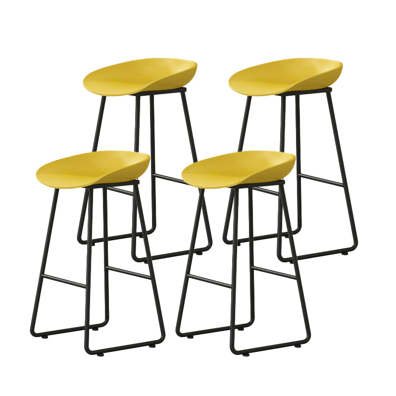 Modern Backrest Counter Stool Iron Kitchen Bar Stool with Acrylic Seat