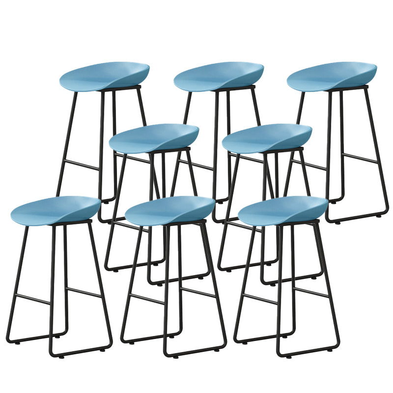 Modern Backrest Counter Stool Iron Kitchen Bar Stool with Acrylic Seat