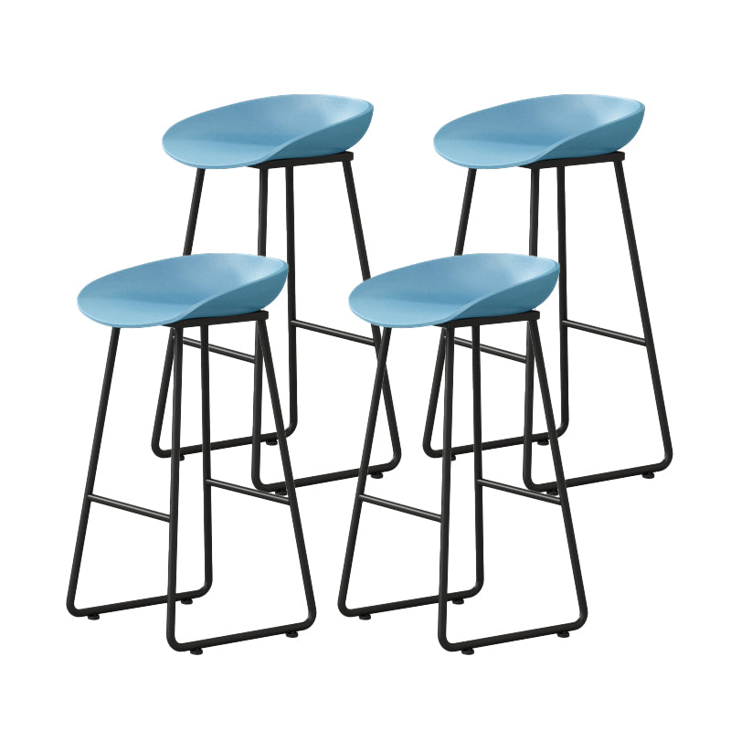 Modern Backrest Counter Stool Iron Kitchen Bar Stool with Acrylic Seat