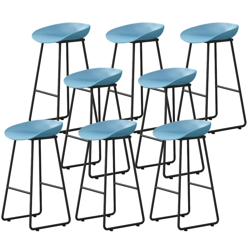 Modern Backrest Counter Stool Iron Kitchen Bar Stool with Acrylic Seat
