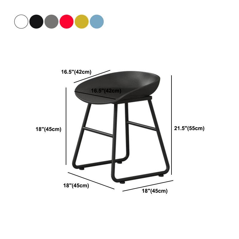 Modern Backrest Counter Stool Iron Kitchen Bar Stool with Acrylic Seat