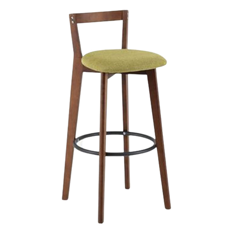 Contemporary Brown Wood Stool Faux Leather Furniture Low Back with 4 Legs