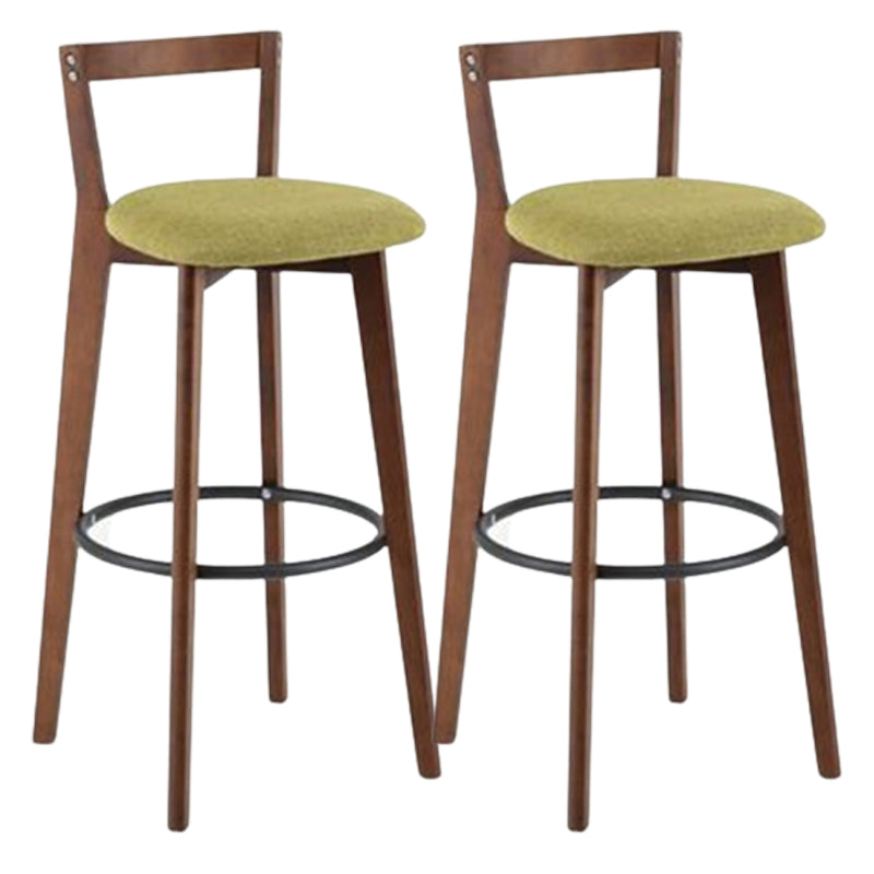 Contemporary Brown Wood Stool Faux Leather Furniture Low Back with 4 Legs