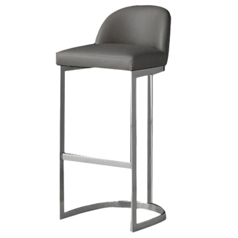 Modern Backrest Armless Counter Stool Iron Dining Room Bar Stool with Pedal and Cushion