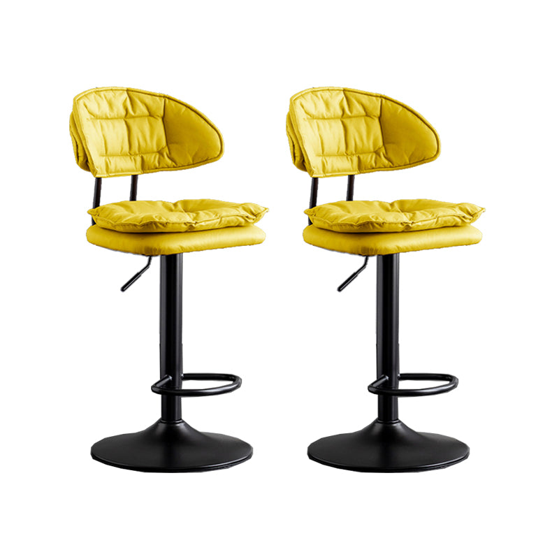 Scandinavian Metal Barstool Fabric Low Back Counter Stool in Matte Finish for Indoor