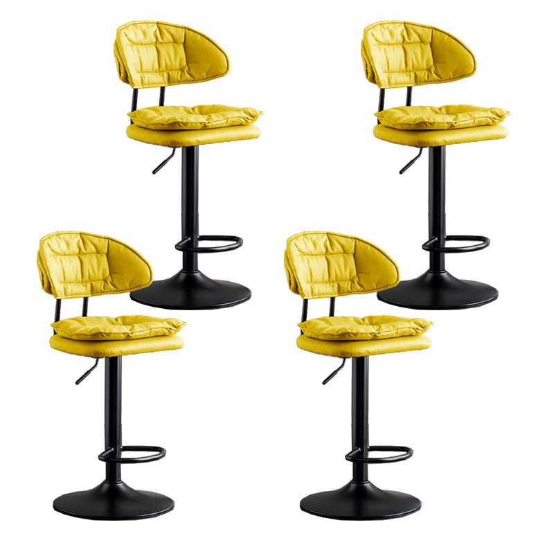 Scandinavian Metal Barstool Fabric Low Back Counter Stool in Matte Finish for Indoor