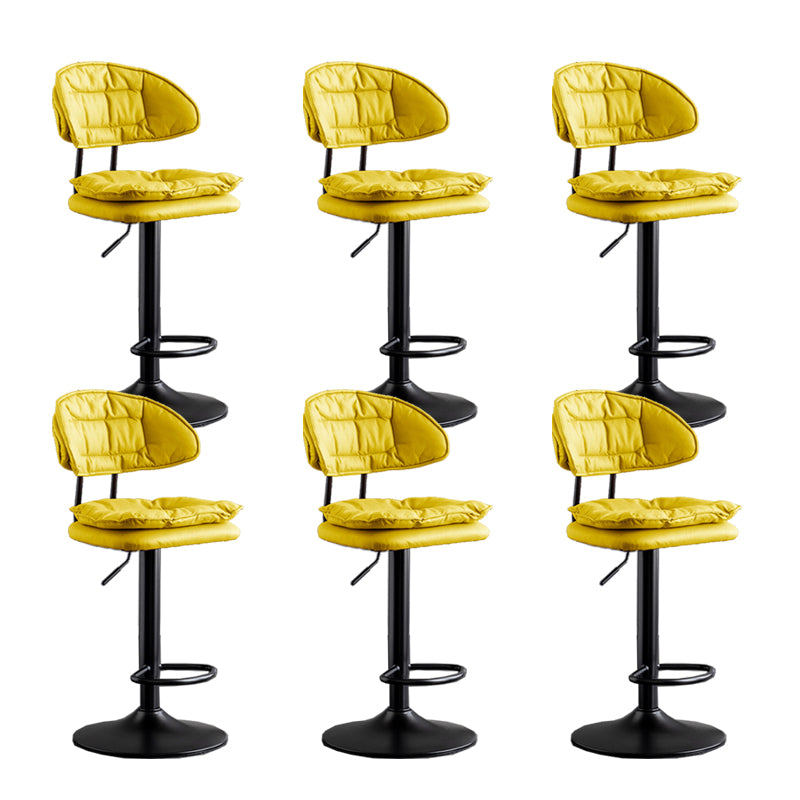 Scandinavian Metal Barstool Fabric Low Back Counter Stool in Matte Finish for Indoor