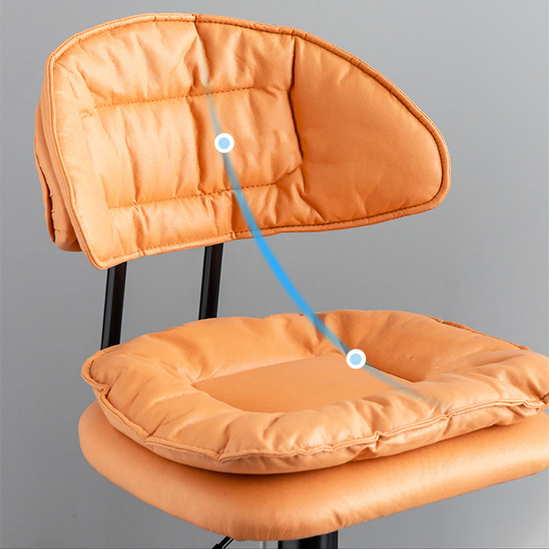 Scandinavian Metal Barstool Fabric Low Back Counter Stool in Matte Finish for Indoor