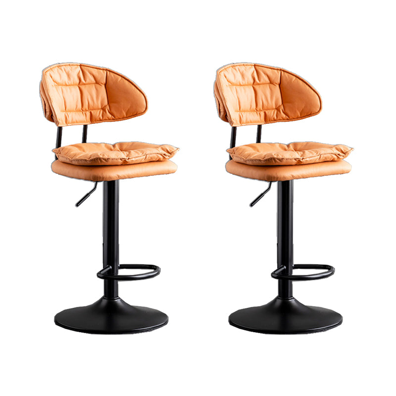 Scandinavian Metal Barstool Fabric Low Back Counter Stool in Matte Finish for Indoor