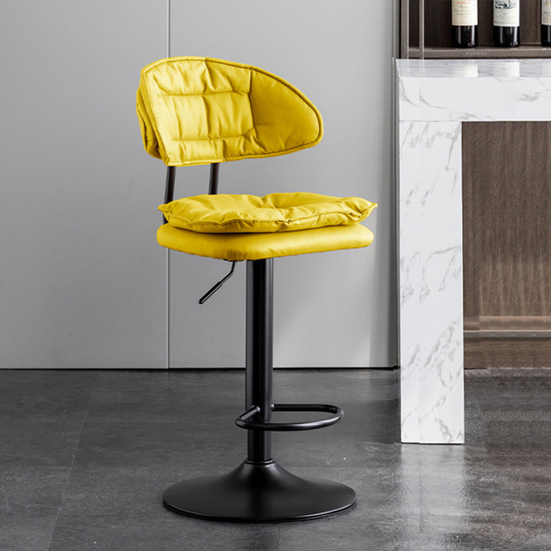 Scandinavian Metal Barstool Fabric Low Back Counter Stool in Matte Finish for Indoor