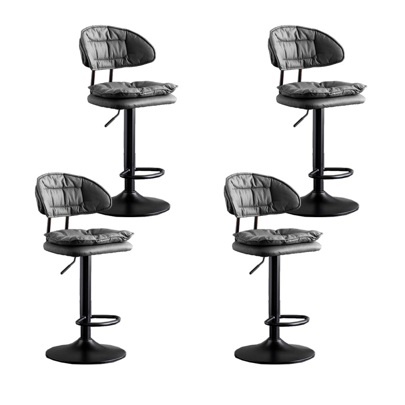 Scandinavian Metal Barstool Fabric Low Back Counter Stool in Matte Finish for Indoor