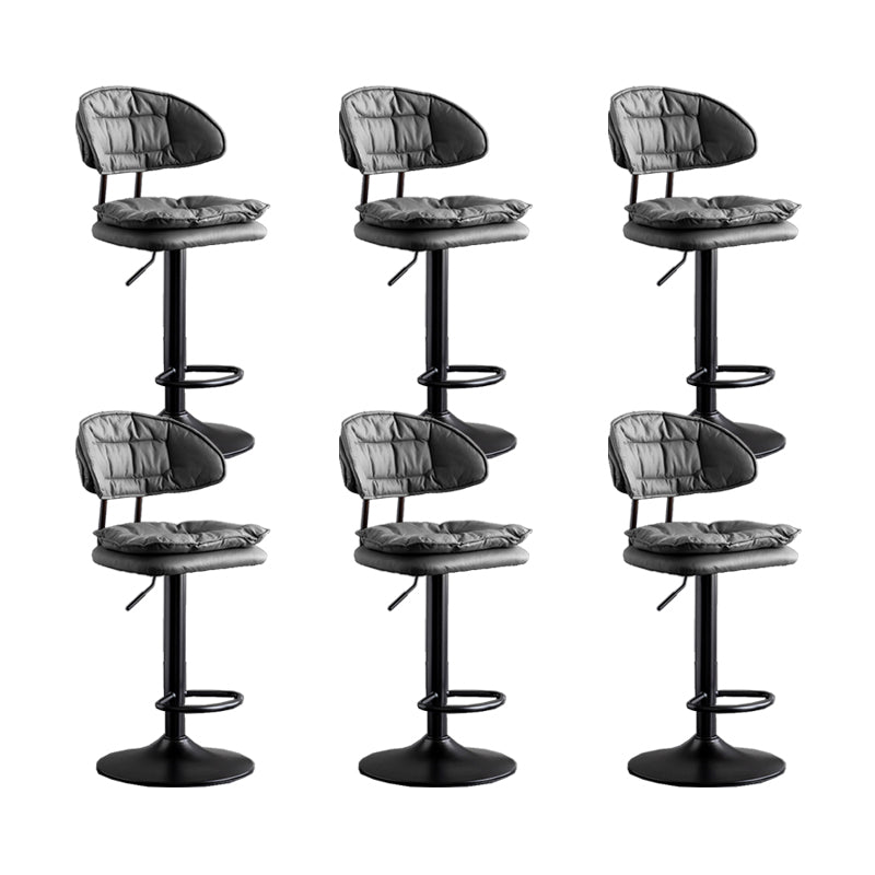 Scandinavian Metal Barstool Fabric Low Back Counter Stool in Matte Finish for Indoor