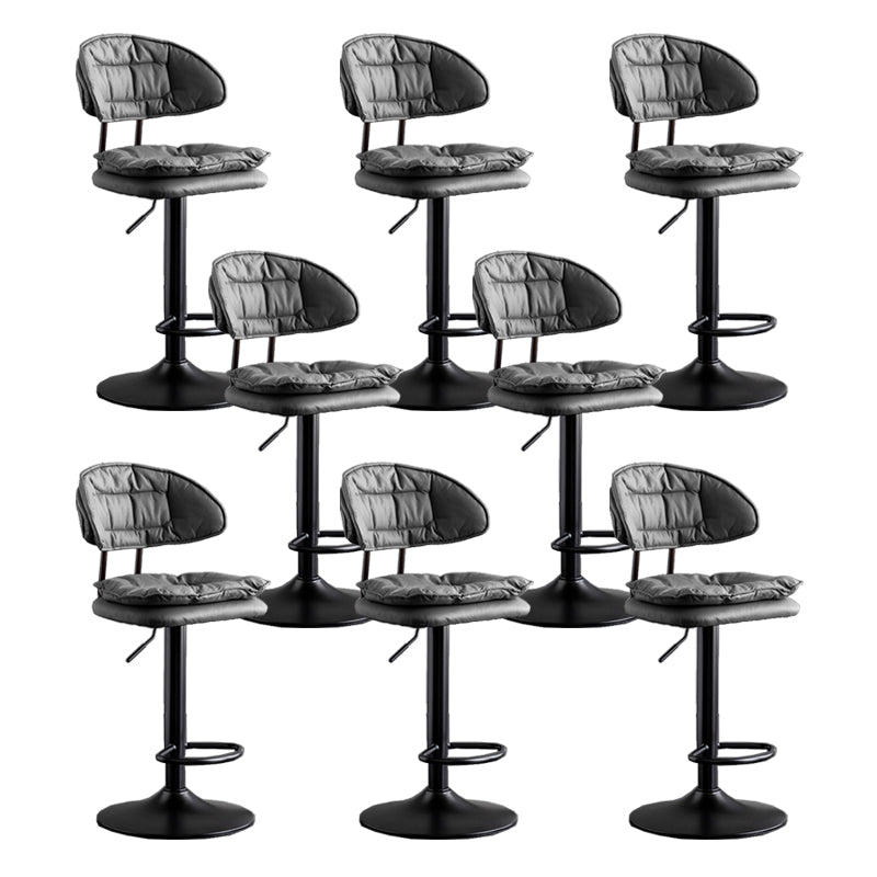 Scandinavian Metal Barstool Fabric Low Back Counter Stool in Matte Finish for Indoor