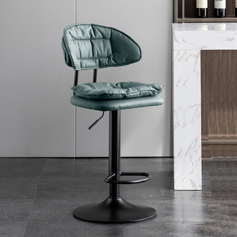 Scandinavian Metal Barstool Fabric Low Back Counter Stool in Matte Finish for Indoor