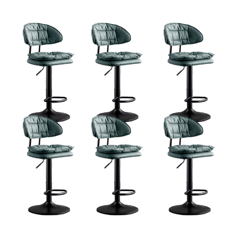 Scandinavian Metal Barstool Fabric Low Back Counter Stool in Matte Finish for Indoor