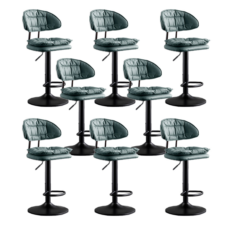 Scandinavian Metal Barstool Fabric Low Back Counter Stool in Matte Finish for Indoor