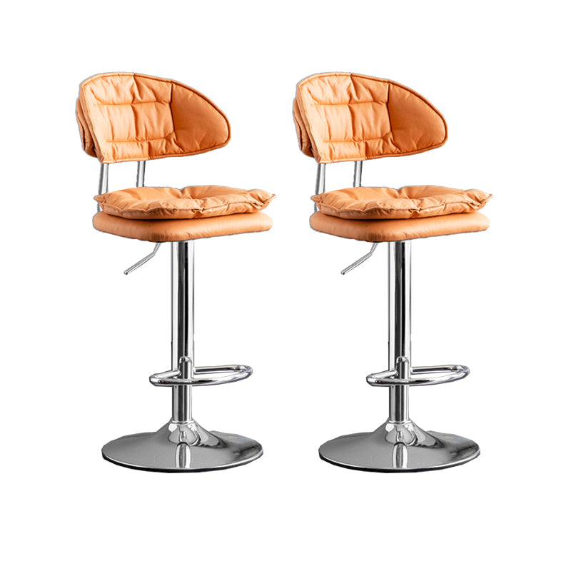 Scandinavian Metal Barstool Fabric Low Back Counter Stool in Matte Finish for Indoor