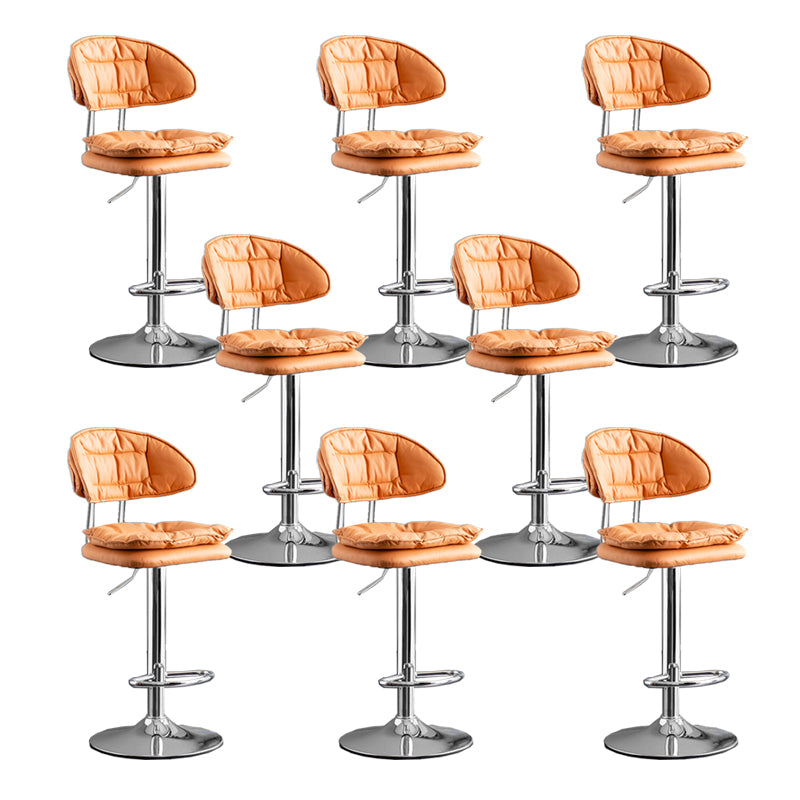 Scandinavian Metal Barstool Fabric Low Back Counter Stool in Matte Finish for Indoor