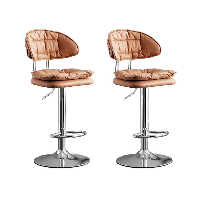 Scandinavian Metal Barstool Fabric Low Back Counter Stool in Matte Finish for Indoor