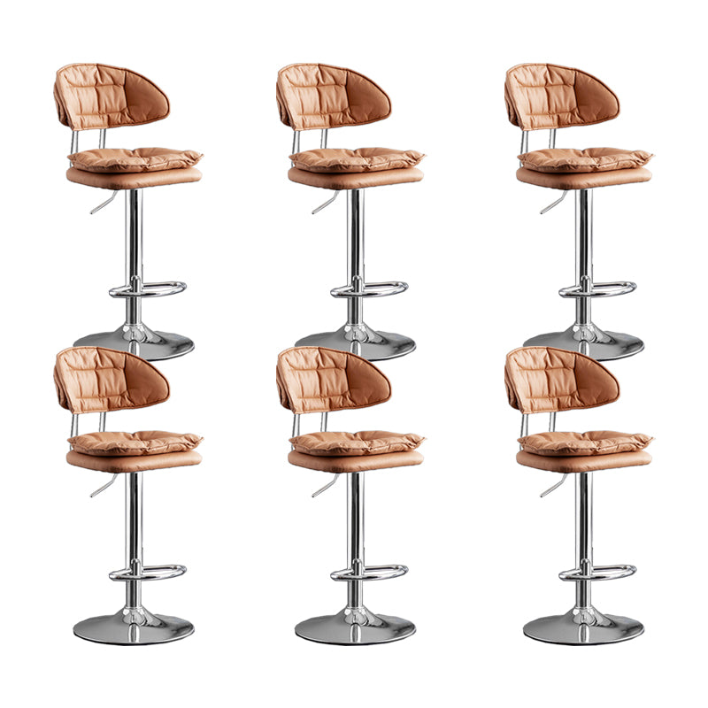 Scandinavian Metal Barstool Fabric Low Back Counter Stool in Matte Finish for Indoor