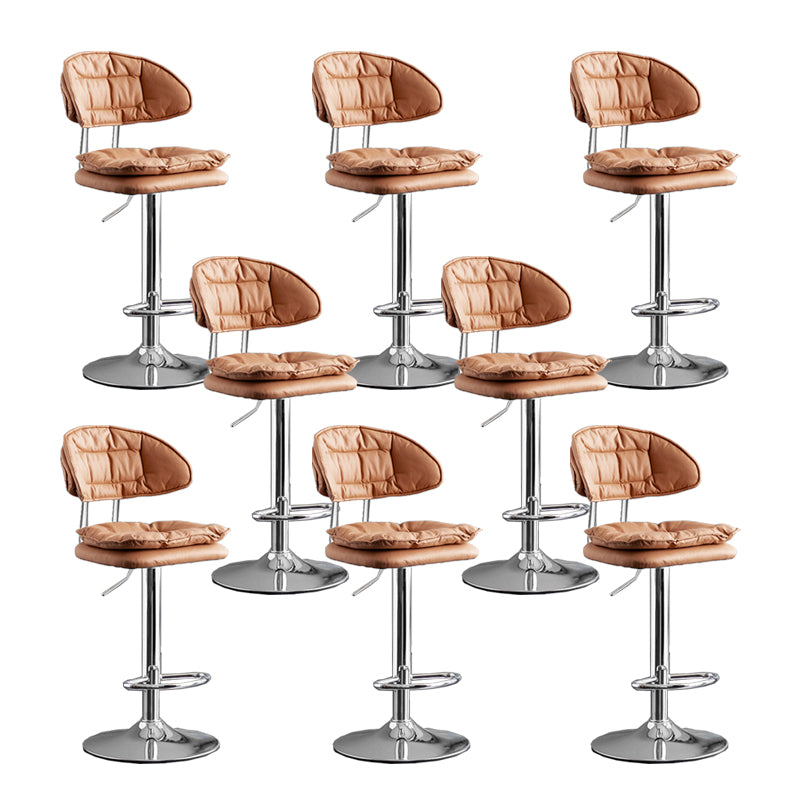 Scandinavian Metal Barstool Fabric Low Back Counter Stool in Matte Finish for Indoor