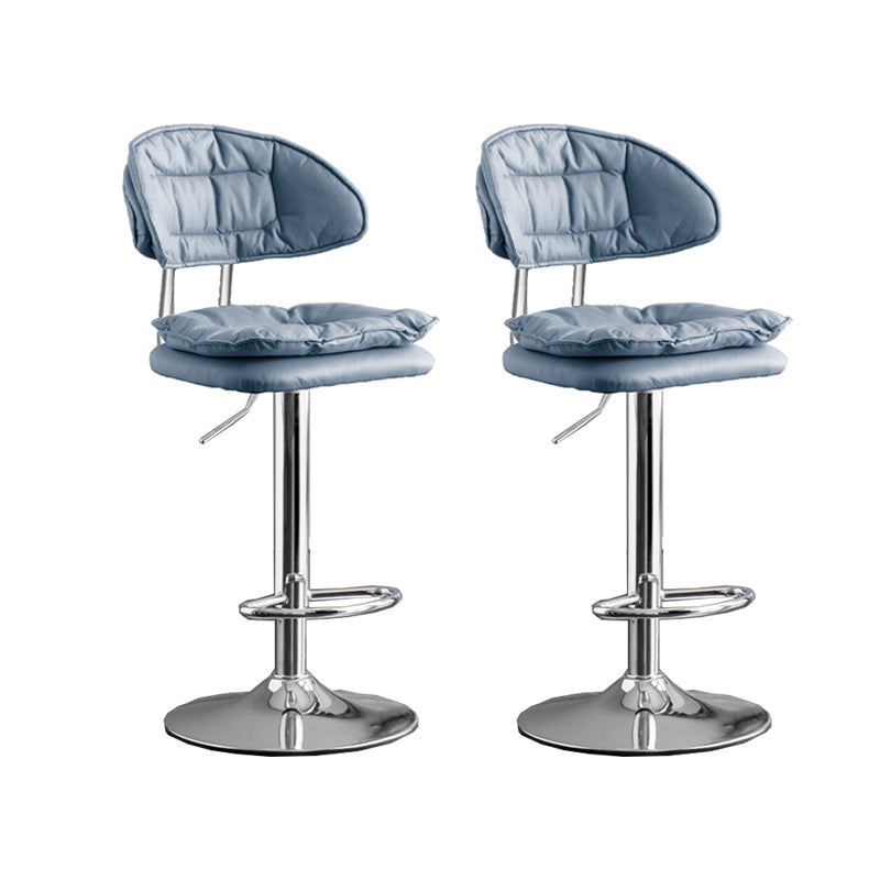 Scandinavian Metal Barstool Fabric Low Back Counter Stool in Matte Finish for Indoor