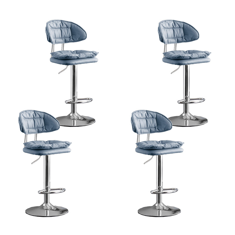 Scandinavian Metal Barstool Fabric Low Back Counter Stool in Matte Finish for Indoor