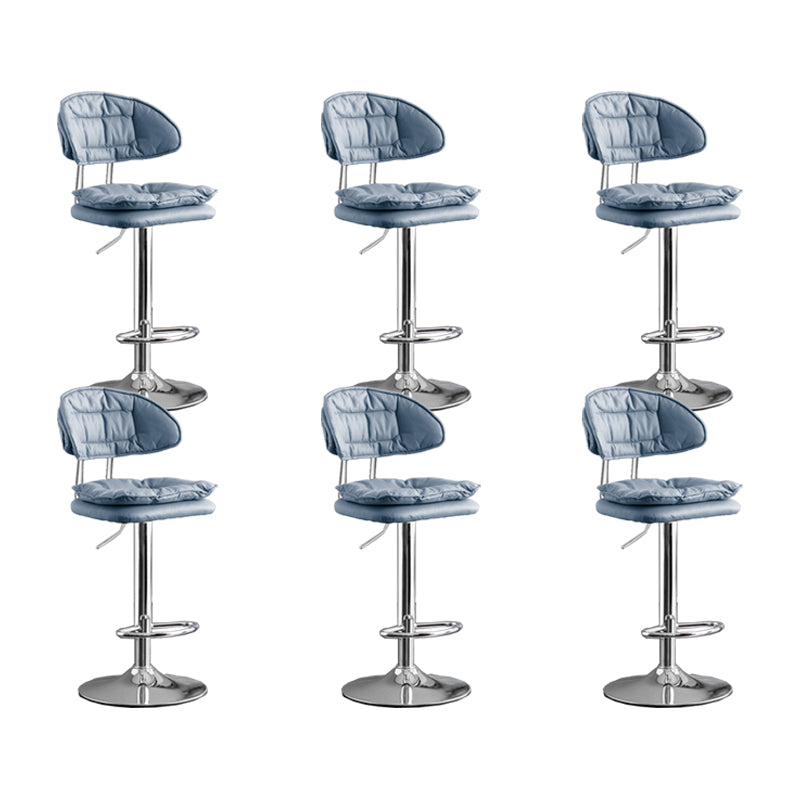 Scandinavian Metal Barstool Fabric Low Back Counter Stool in Matte Finish for Indoor