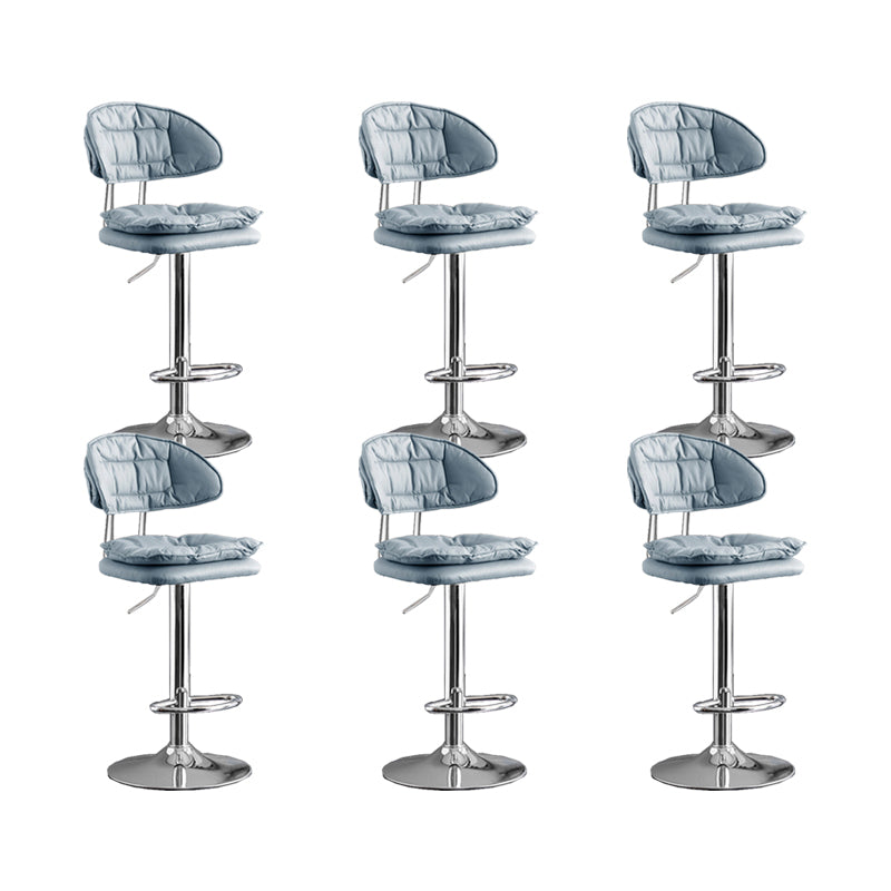 Scandinavian Metal Barstool Fabric Low Back Counter Stool in Matte Finish for Indoor