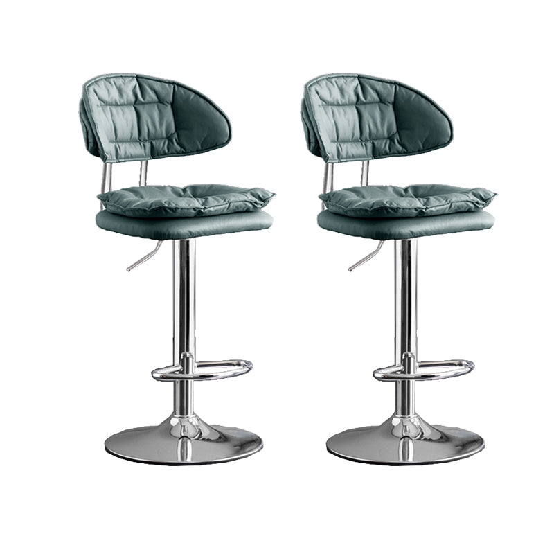 Scandinavian Metal Barstool Fabric Low Back Counter Stool in Matte Finish for Indoor