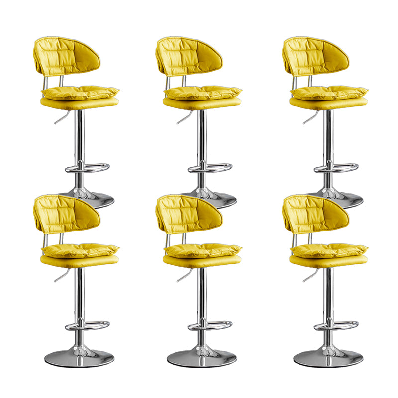 Scandinavian Metal Barstool Fabric Low Back Counter Stool in Matte Finish for Indoor