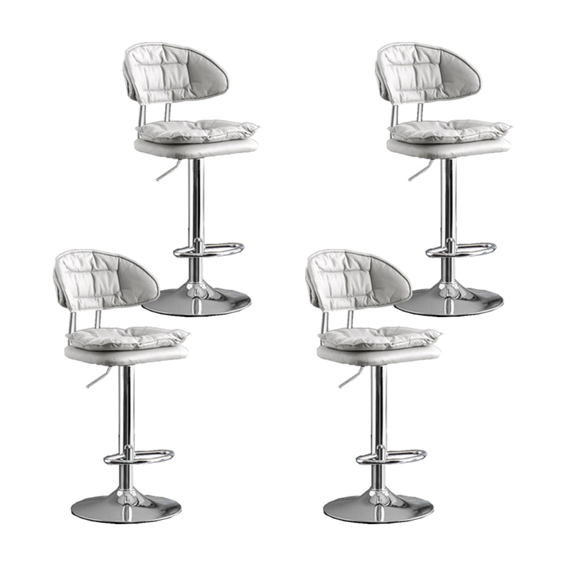 Scandinavian Metal Barstool Fabric Low Back Counter Stool in Matte Finish for Indoor