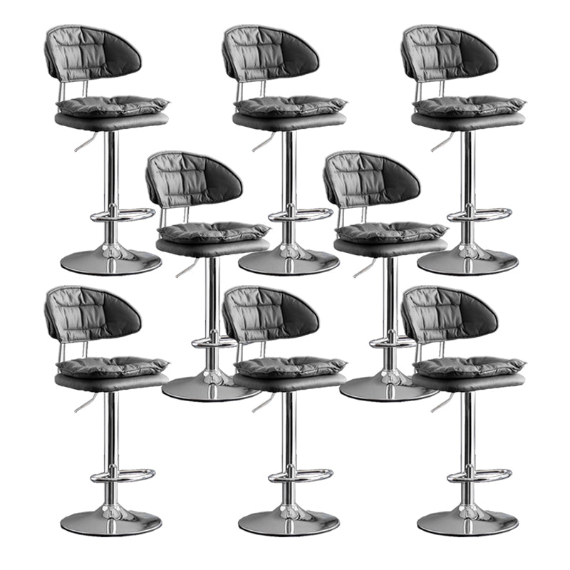 Scandinavian Metal Barstool Fabric Low Back Counter Stool in Matte Finish for Indoor