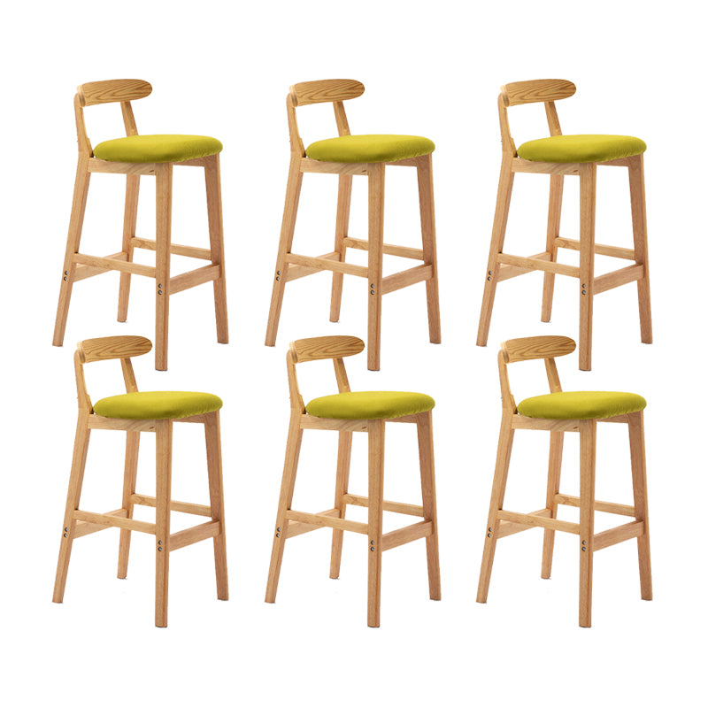 Scandinavian Wood Stool Fabric Cushion in Matte Finish for Indoor