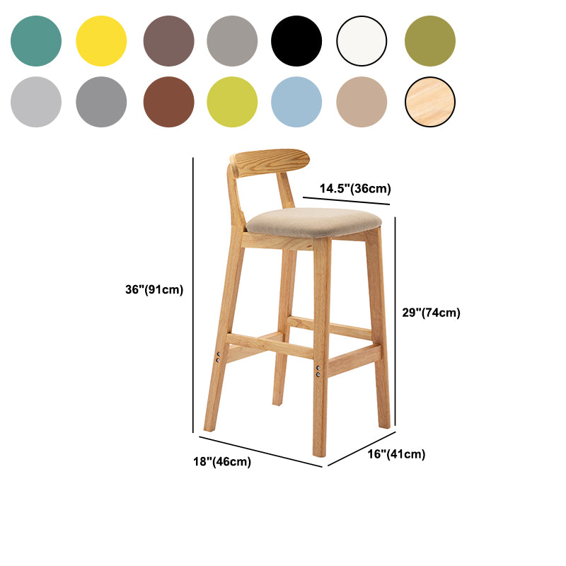 Scandinavian Wood Stool Fabric Cushion in Matte Finish for Indoor