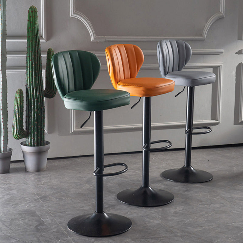 Contemporary Faux Leather Counter Stool Fabric Cushion in Matte Finish for Home