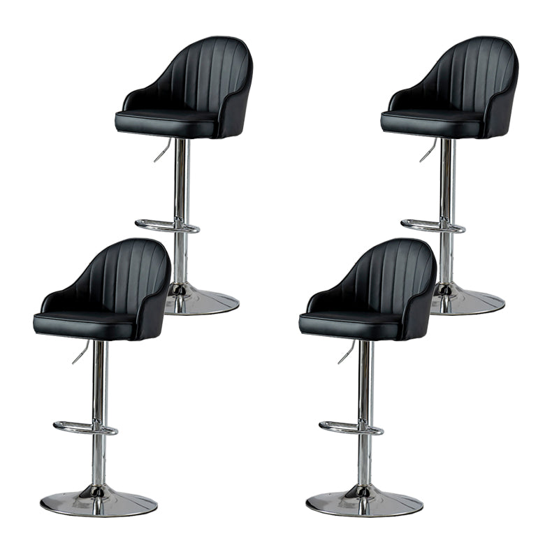 Contemporary Faux Leather Counter Stool Fabric Cushion in Matte Finish