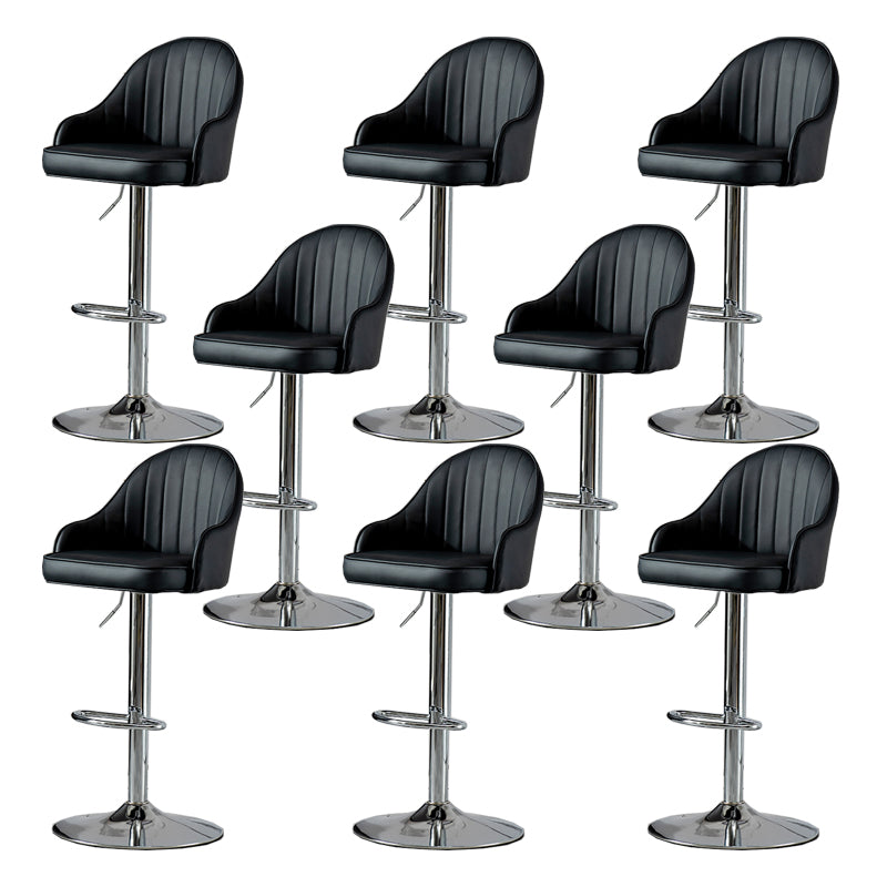 Contemporary Faux Leather Counter Stool Fabric Cushion in Matte Finish