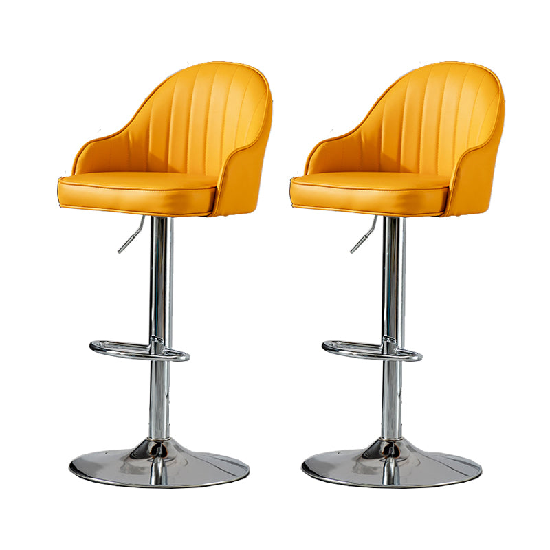 Contemporary Faux Leather Counter Stool Fabric Cushion in Matte Finish