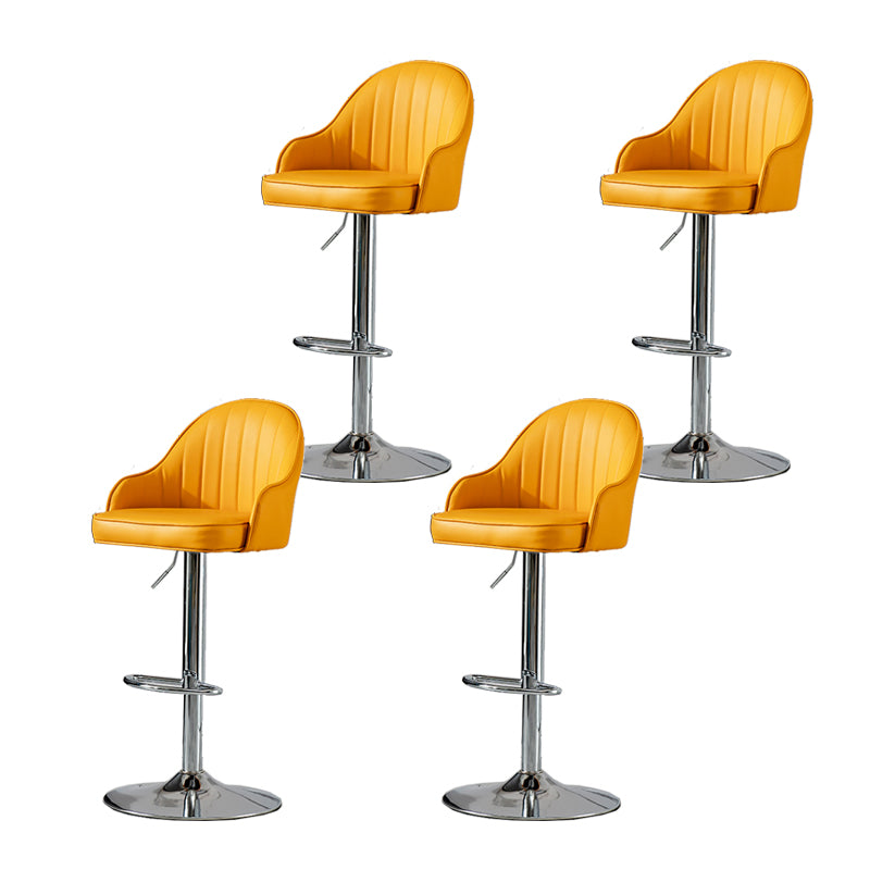 Contemporary Faux Leather Counter Stool Fabric Cushion in Matte Finish