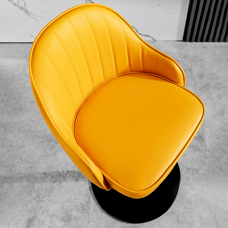 Contemporary Faux Leather Counter Stool Fabric Cushion in Matte Finish