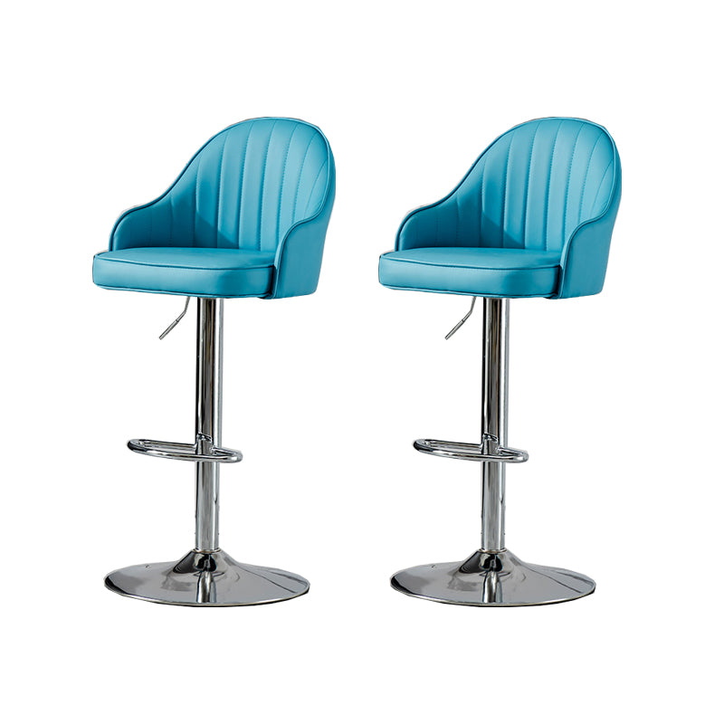 Contemporary Faux Leather Counter Stool Fabric Cushion in Matte Finish